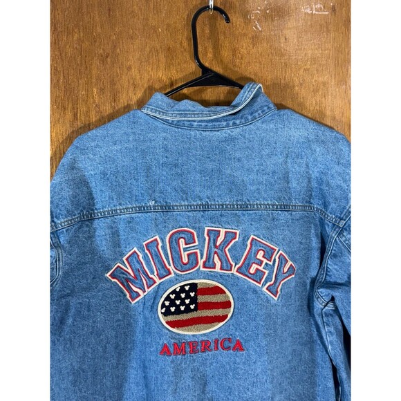 Vintage‎ Mickey Mouse American Flag Disney Catalog Denim Jacket Mens XL - Picture 7 of 9